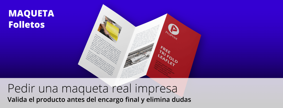 Imprimir maqueta real impresa de un folleto plegado