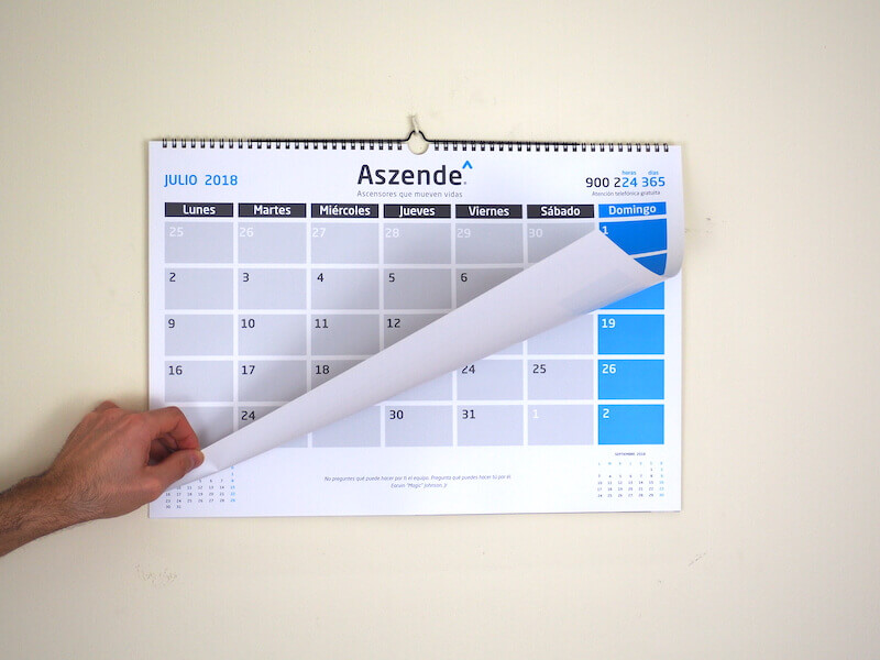 Calendario pared wire-o