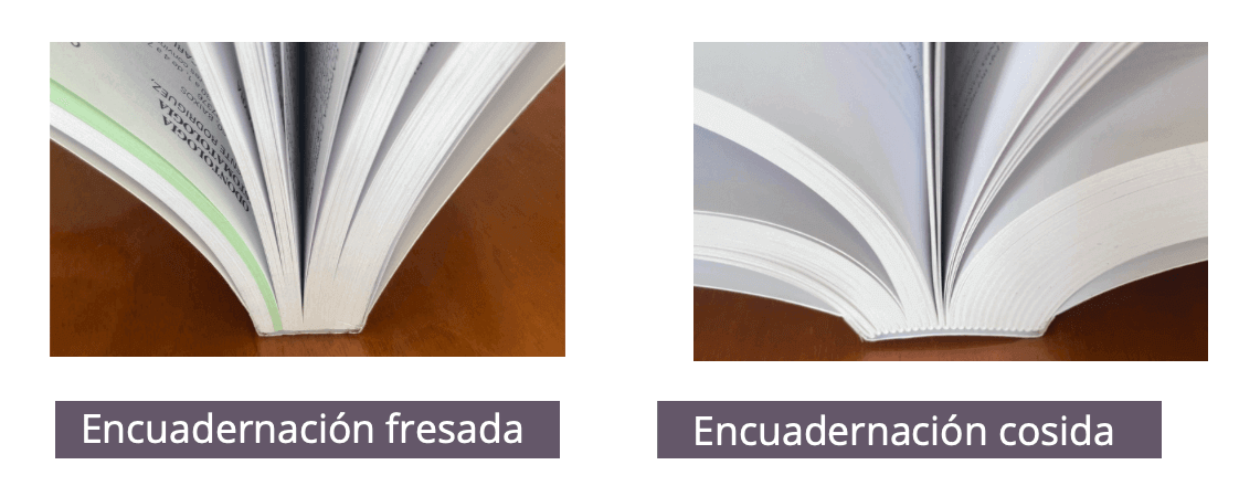 Encuadernación fresada vs encuadernación cosida