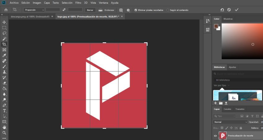 herramienta de recorte photoshop proprintweb