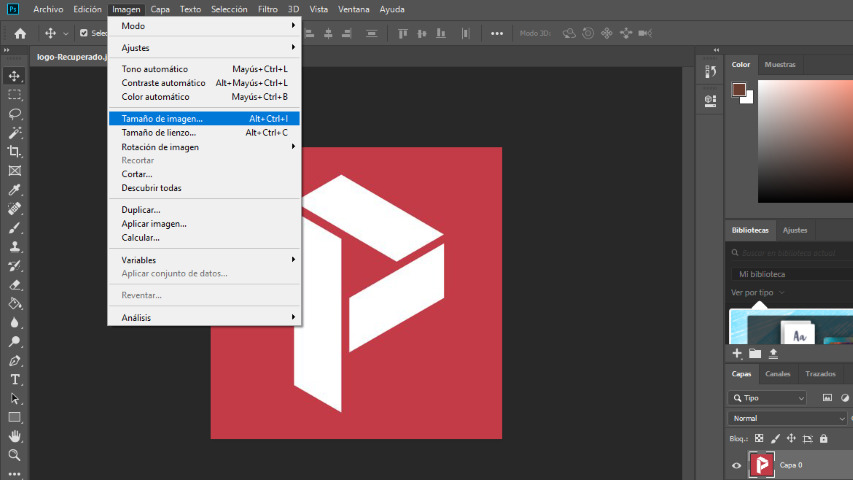 Cómo cambiar la resolución de una imagen en Photoshop - paso 1