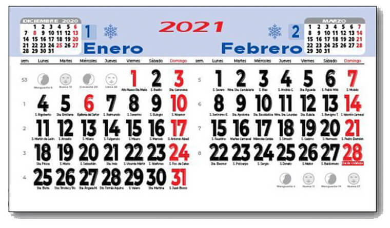 descubre calendarios personalizados faldilla bimensuales