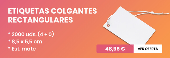 Etiqueta colgante rectangular Mate Banner3