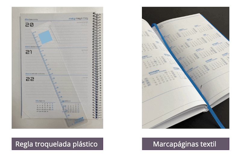 Regla troquelada vs marcapáginas textil