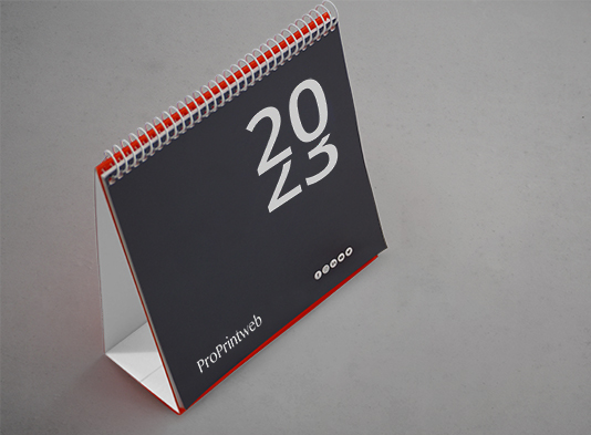 Maqueta calendarios de mesa con espiral continuo - ProPrintweb