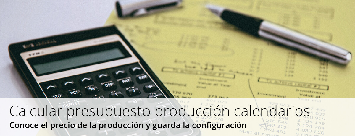 PRESUPUESTO medida producto CALENDARIOS