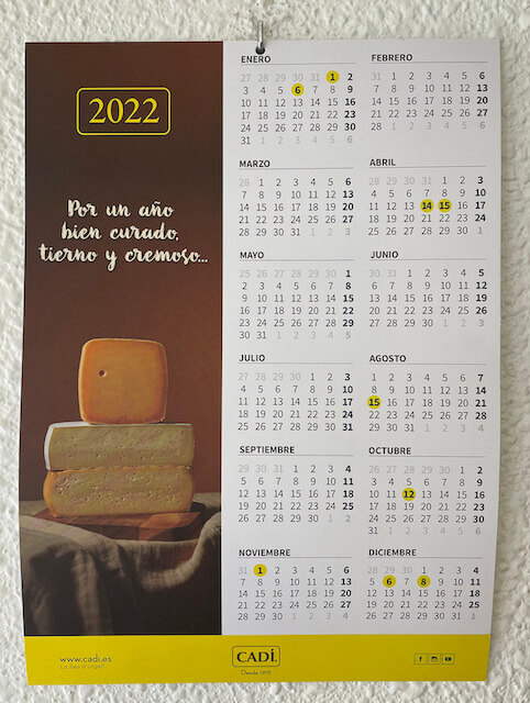 Calendario pared simple