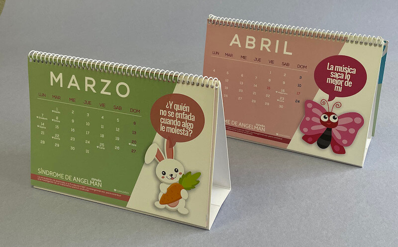 Calendario sobremesa con espiral