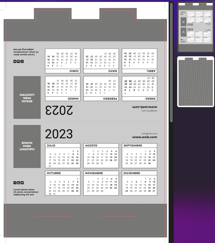 Ejemplo plantillas calendario