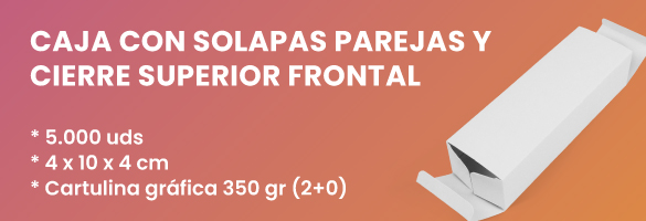 Caja solapas parejas cierre superior frontal personalizada ProPrintweb