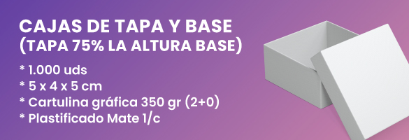 Caja tapa y base altura 75 personalizada ProPrintweb
