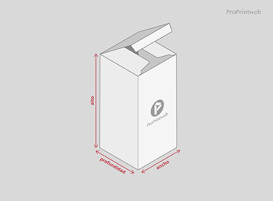 Maqueta (1 ud) - Imprimir Cajas con solapas parejas Orientación Anxho x Alto x Profundidad - ProPrintweb