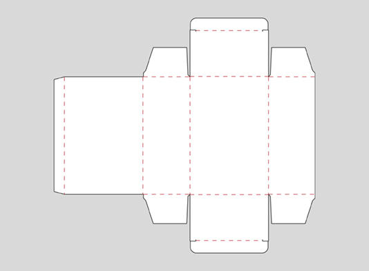 Perfil troquel para imprimir maqueta (1 ud prototipo previo) ref. caja_tipo_farmacia_con_solapas_opuestas - ProPrintweb