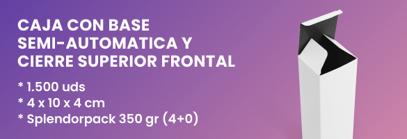 Caja fondo base semiautomática cierre superior frontal personalizada ProPrintweb