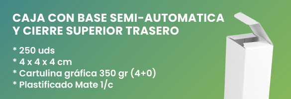 Caja fondo base semiautomática cierre superior trasero personalizada ProPrintweb