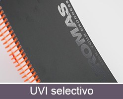 Acabados gráficos para libretas personalizadas UVI selectivo