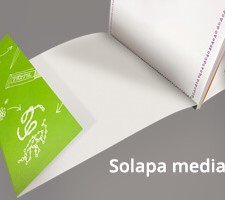 Imprimir catálogos personalizados con solapa media
