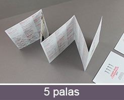 Imprimir folletos plegables personalizados 5 palas