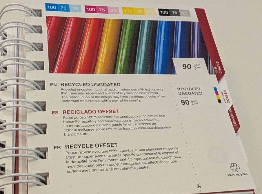 Papel offset reciclado para impresión sostenible