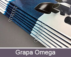 encuadernación revistas personalizables con grapa omega