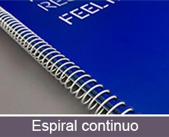 opciones encuadernación espiral continuo catálogos