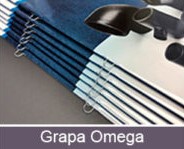 encuadernación catálogos tapa blanda personalizables grapa omega