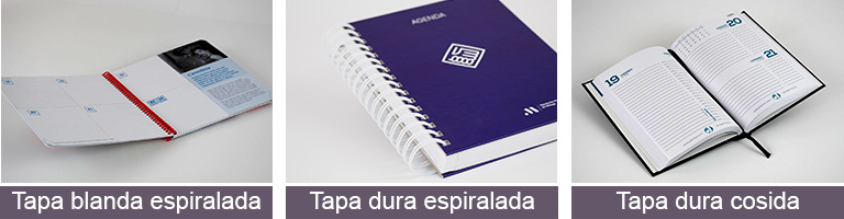 Encuadernación de agendas personalizadas
