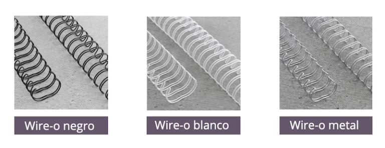 impresión y encuadernado con Espiral wire-o de colores
