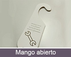 Impresión de colgadores de papel para puertas mango abierto