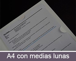 Impresión personalizada de carpetas A4 con medias lunas