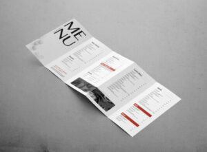 Impresión personalizada de cartas de restaurante de 5 cuerpos