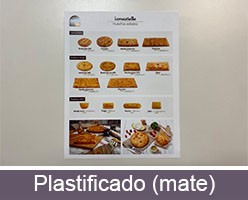 Imprimir cartas de restaurante con acabados gráficos personalizados plastificado mate