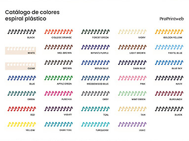 Muestrario de Colores Espiral Plastico - ProPrintweb