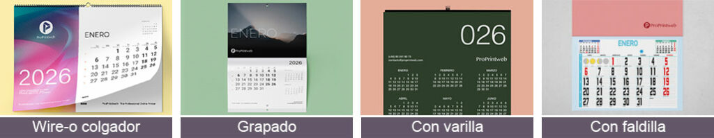 Tipos de calendarios de pared - ProPrintweb