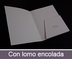 Impresión de carpetas con lomo encoladas corporativas personalizadas
