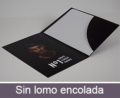 Impresión de carpetas sin lomo encoladas corporativas personalizadas