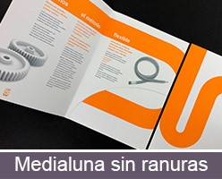 Impresión personalizada de carpeta A4 con bolsillo encolado forma medialuna sin ranuras