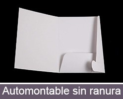 Impresión personalizada de carpetas A5 en vertical con solapa automomntable sin ranura portatarjetas
