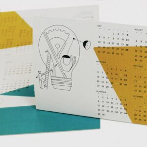 Impresión personalizable de calendarios sobremesa simples encolados