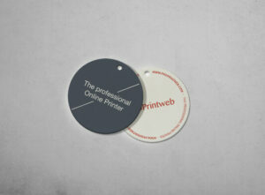 Imprimir etiquetas colgantes redondas personalizadas