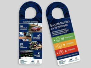 Impresión de colgadores para puertas poming con aguejro cerrado personalizados