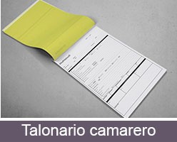 Impresión personalizable de talonario para camarero