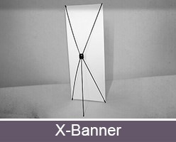 Impresión personalizada de x-banner publicitario