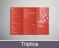 Imprimir cartas de restauración plegado tríptico personalizadas